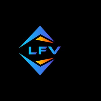 LFV abstract technology logo design on Black background. LFV creative initials letter logo concept. vector