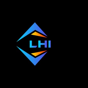 LHI abstract technology logo design on Black background. LHI creative initials letter logo concept. vector