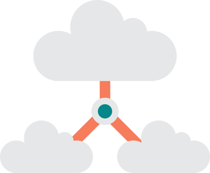 Data connection and cloud illustration in minimal style png