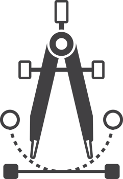 Compass divider illustration in minimal style png