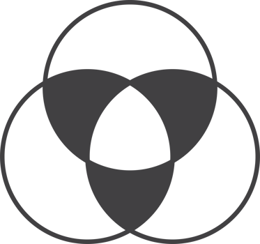 three piece circle illustration in minimal style png