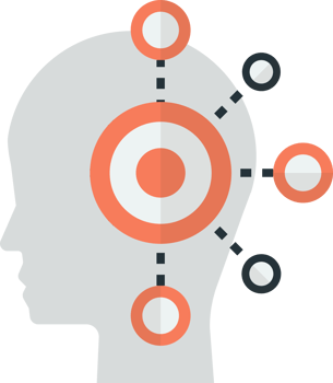 human head and connection illustration in minimal style png