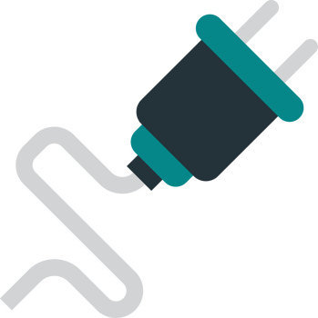 plug and wire illustration in minimal style png