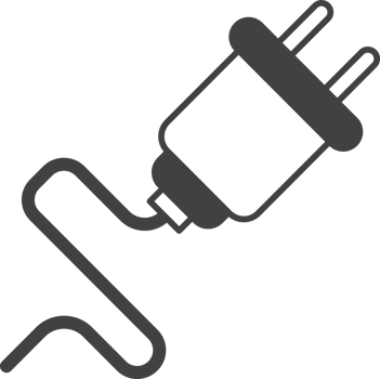 plug and wire illustration in minimal style png