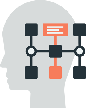 human head and connection illustration in minimal style png