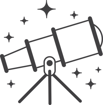 star binoculars illustration in minimal style png