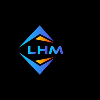 LHM abstract technology logo design on Black background. LHM creative initials letter logo concept. vector