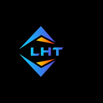 LHT abstract technology logo design on Black background. LHT creative initials letter logo concept. vector