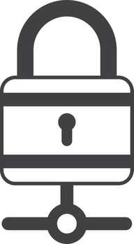 padlock and connection illustration in minimal style vector