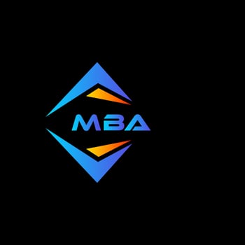 MBA abstract technology logo design on Black background. MBA creative initials letter logo concept. vector