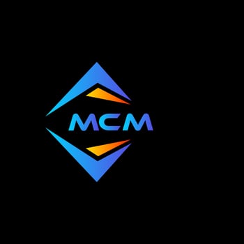 MCM abstract technology logo design on Black background. MCM creative initials letter logo concept. vector