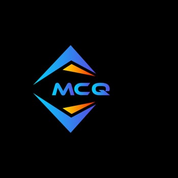 MCQ abstract technology logo design on Black background. MCQ creative initials letter logo concept. vector
