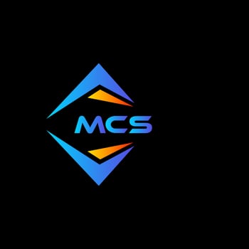 MCS abstract technology logo design on Black background. MCS creative initials letter logo concept. vector