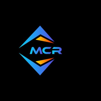 MCR abstract technology logo design on Black background. MCR creative initials letter logo concept. vector