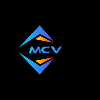MCV abstract technology logo design on Black background. MCV creative initials letter logo concept. vector