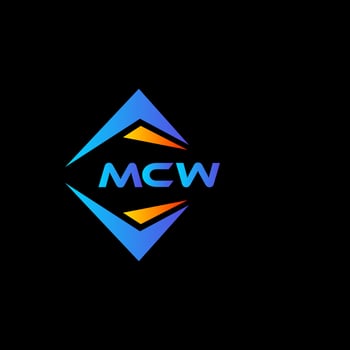 MCW abstract technology logo design on Black background. MCW creative initials letter logo concept. vector