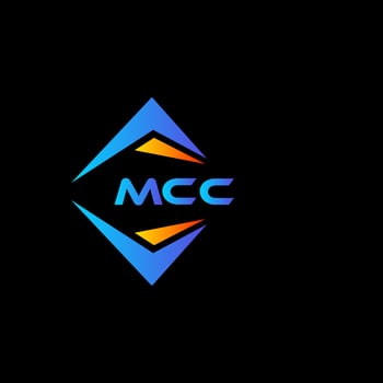 MCC abstract technology logo design on Black background. MCC creative initials letter logo concept. vector