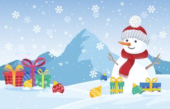 Christmas Snowman Nature Concept Background vector