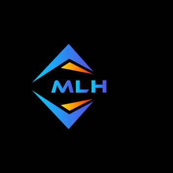 MLH abstract technology logo design on Black background. MLH creative initials letter logo concept. vector