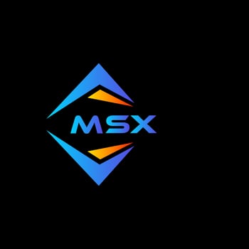 MSX abstract technology logo design on Black background. MSX creative initials letter logo concept. vector