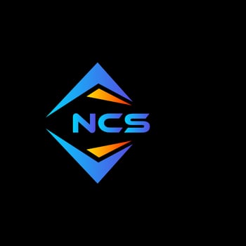NCS abstract technology logo design on Black background. NCS creative initials letter logo concept. vector