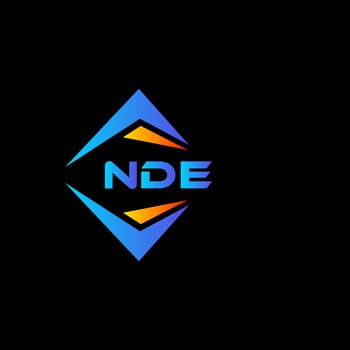 NDE abstract technology logo design on Black background. NDE creative initials letter logo concept. vector
