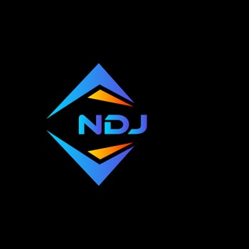 NDJ abstract technology logo design on Black background. NDJ creative initials letter logo concept. vector