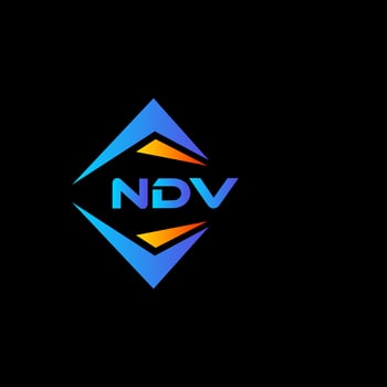 NDV abstract technology logo design on Black background. NDV creative initials letter logo concept. vector