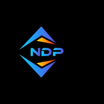 NDP abstract technology logo design on Black background. NDP creative initials letter logo concept. vector