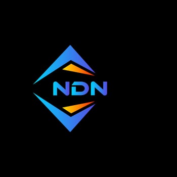 NDN abstract technology logo design on Black background. NDN creative initials letter logo concept. vector