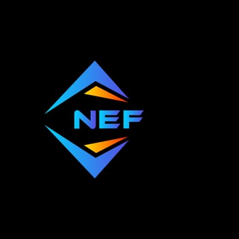 NEF abstract technology logo design on Black background. NEF creative initials letter logo concept. vector