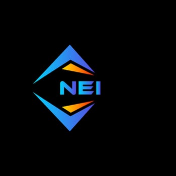 NEI abstract technology logo design on Black background. NEI creative initials letter logo concept. vector