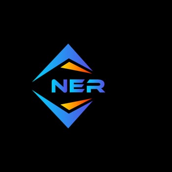 NER abstract technology logo design on Black background. NER creative initials letter logo concept. vector