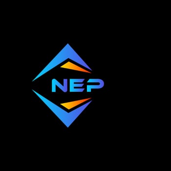 NEP abstract technology logo design on Black background. NEP creative initials letter logo concept. vector