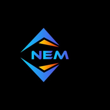 NEM abstract technology logo design on Black background. NEM creative initials letter logo concept. vector