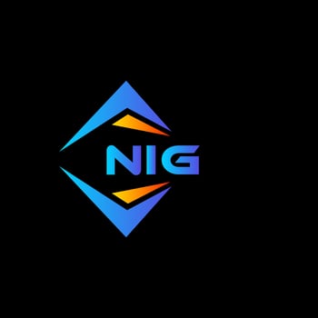 NIG abstract technology logo design on Black background. NIG creative initials letter logo concept. vector