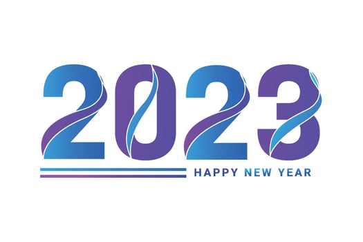 Happy New Year 2023 typography text design. vector