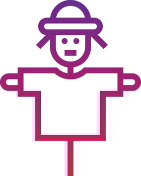 scarecrow farm hay - gradient icon vector
