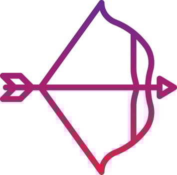 archery shooting bow arrow aim - gradient icon vector