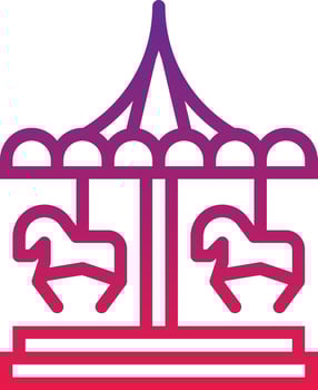 carousel carnival circus - gradient icon vector
