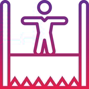 challenge risk success opportunity businessman - gradient icon vector