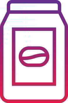 coffee bag bean package beverage - gradient icon vector