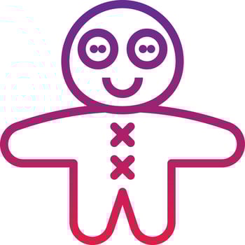 craft toy doll plush handmade - gradient icon vector