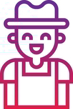 farmer avatar poeple job - gradient icon vector