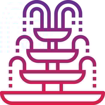 fountain park carnival - gradient icon vector