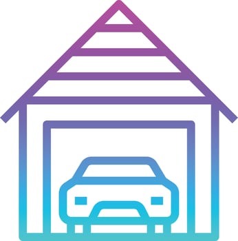 garage car repair automobile real estate - gradient icon vector