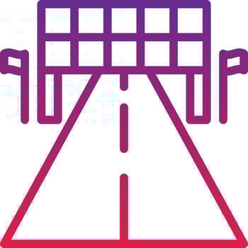 goal racing winner road flag - gradient icon vector