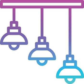 hanging lamps lamps lighting bulb furniture - gradient icon vector