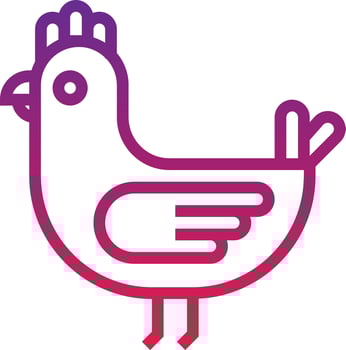 hen chicken animal - gradient icon vector