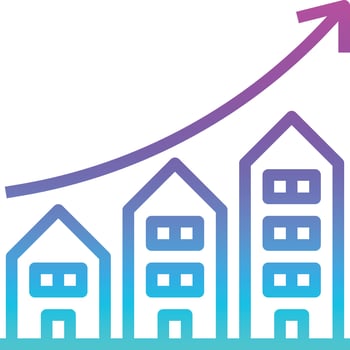investment money growth plant profits real estate - gradient icon vector